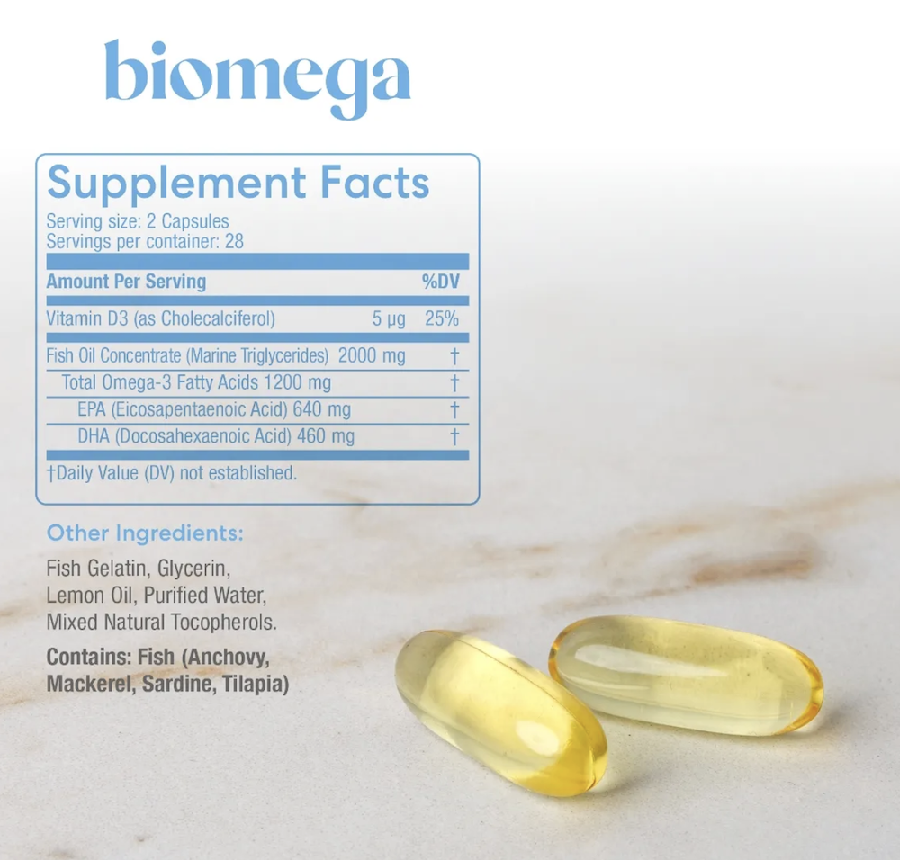 Supplement Facts label for BiOmega