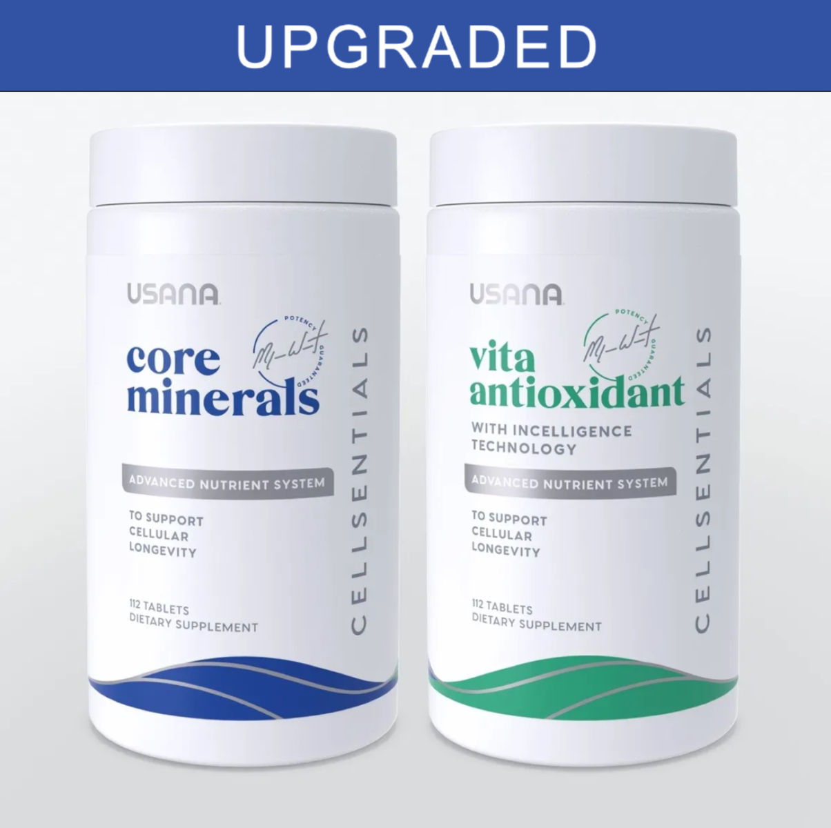CellSentials Core Minerals and Vita Antioxidant bottles